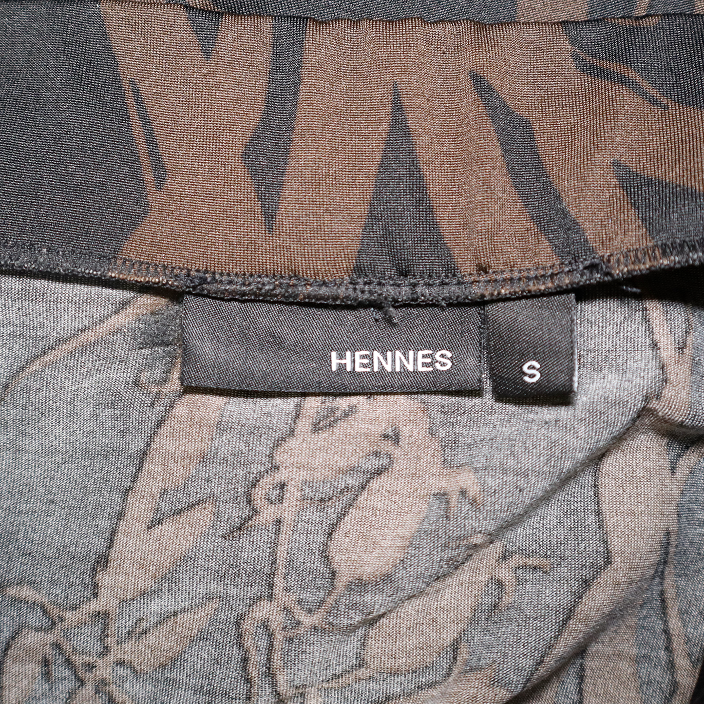 Jupe crayon élastique à motifs - S - Noir et brun