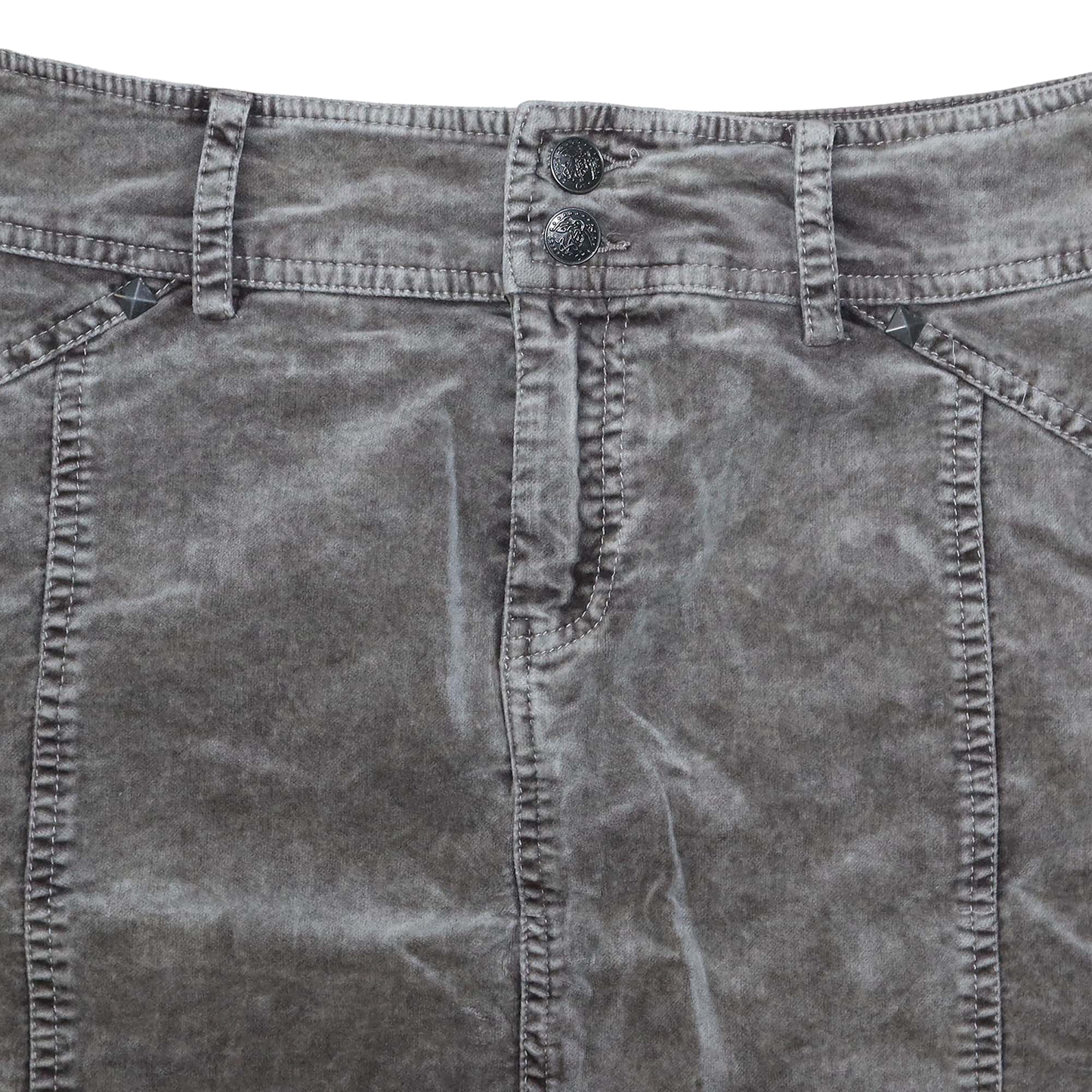 Jupe droite en velour - L - Gris