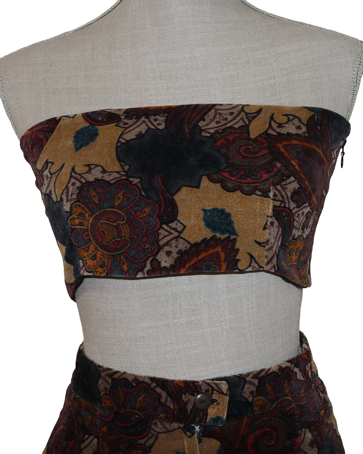 Ensemble Upcyclé - Jupe courte et top bandeau avec élastisque