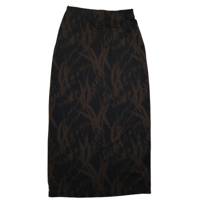 Jupe crayon élastique à motifs - S - Noir et brun