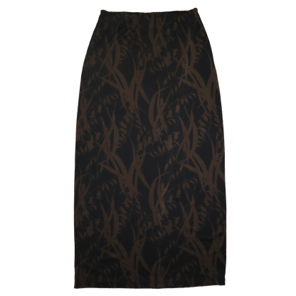 Jupe crayon élastique à motifs - S - Noir et brun