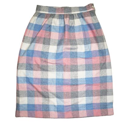 Jupe longue à carreaux - M - Rose et bleu