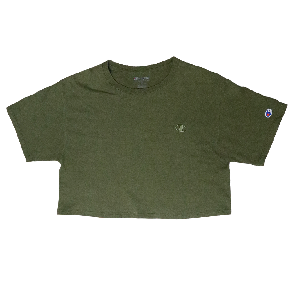 T-shirt Croptop Upcycle - M - Vert