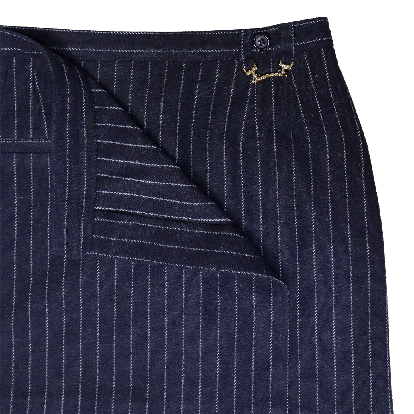 Jupe courte lignée - Jupe portefeuille avec détail doré - S