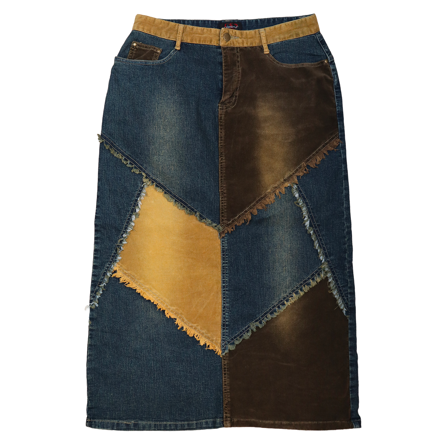 Jupe Vintage Patchwork - Jupe Midi en denim