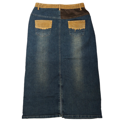 Jupe Vintage Patchwork - Jupe Midi en denim