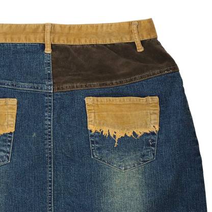 Jupe Vintage Patchwork - Jupe Midi en denim