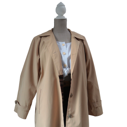 Trench-coat 70'/80' - Manteau avec doublure à carreaux