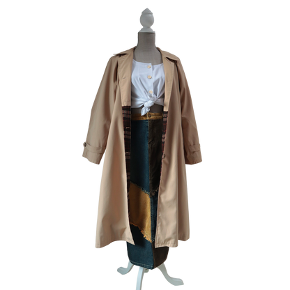 Trench-coat 70'/80' - Manteau avec doublure à carreaux