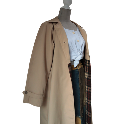 Trench-coat 70'/80' - Manteau avec doublure à carreaux