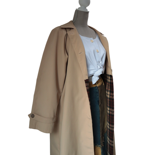 Trench-coat 70'/80' - Manteau avec doublure à carreaux