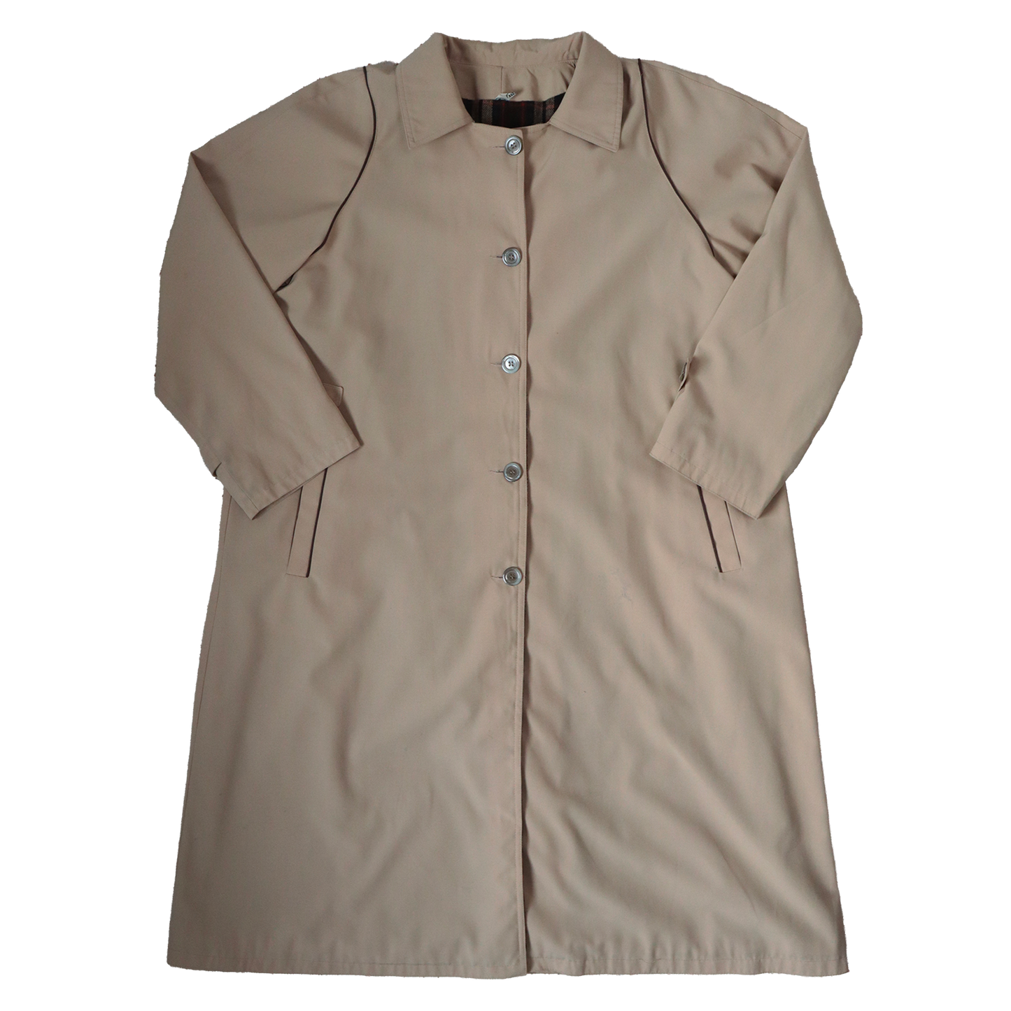 Trench-coat 70'/80' - Manteau avec doublure à carreaux