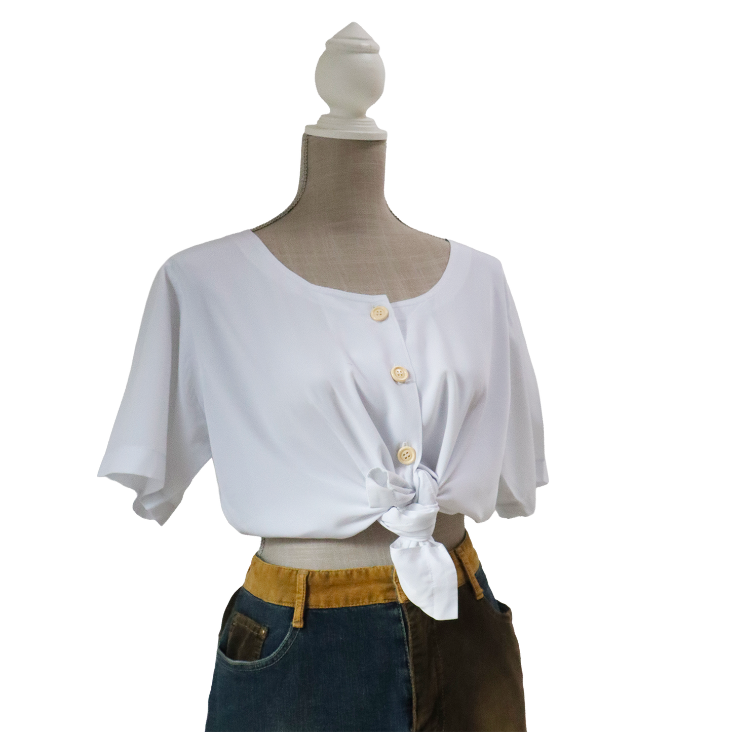 Chemisier blanc ajusté - Chemisier inspiration Vintage