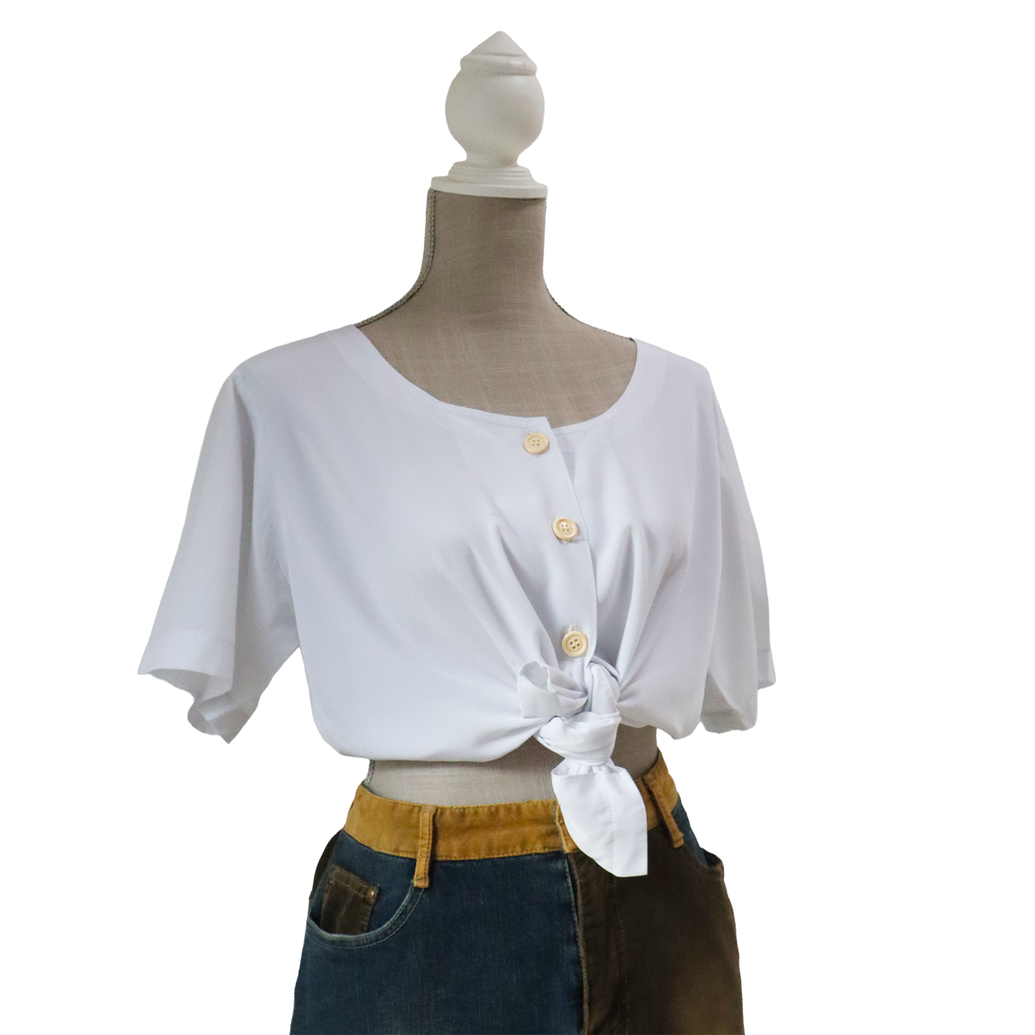 Chemisier blanc ajusté - Chemisier inspiration Vintage