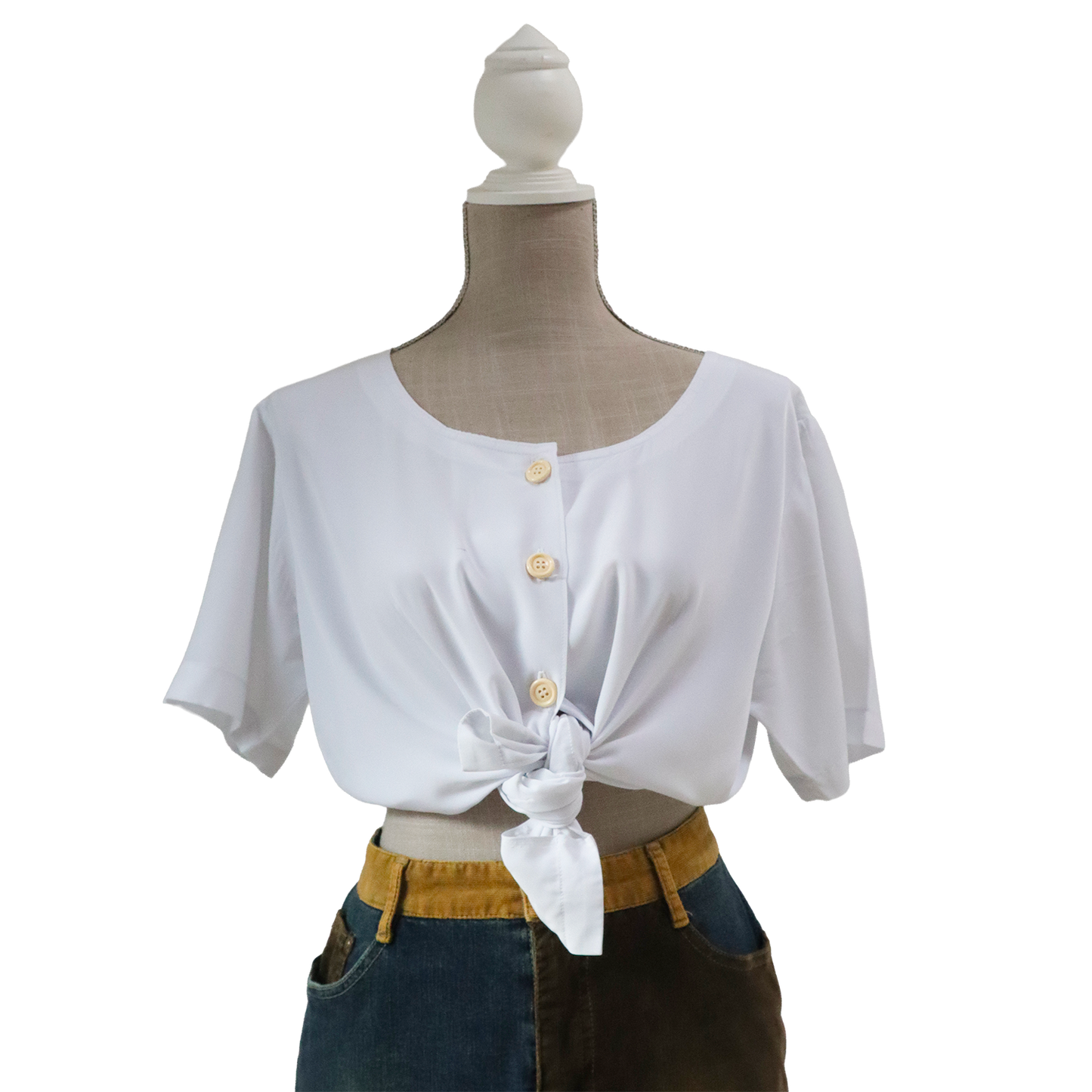 Chemisier blanc ajusté - Chemisier inspiration Vintage