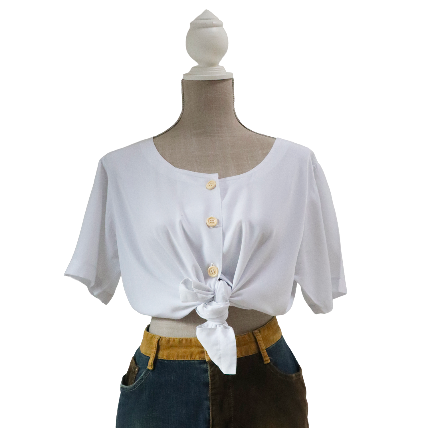 Chemisier blanc ajusté - Chemisier inspiration Vintage