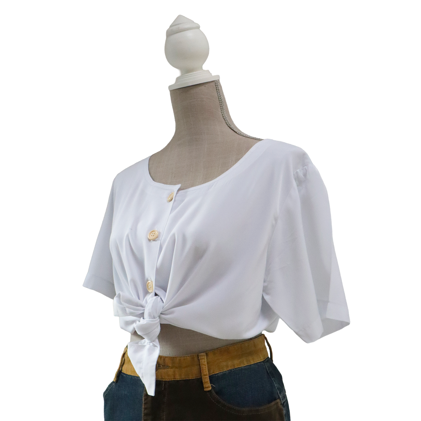 Chemisier blanc ajusté - Chemisier inspiration Vintage