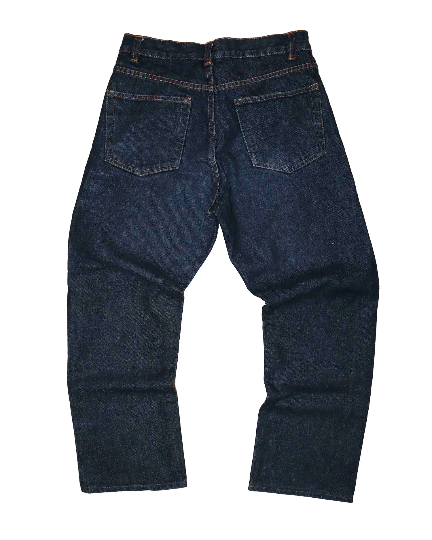 Jean en Denim Indigo - M - Jean Brut à Coupe Droite et Surpiqûres Contrastantes