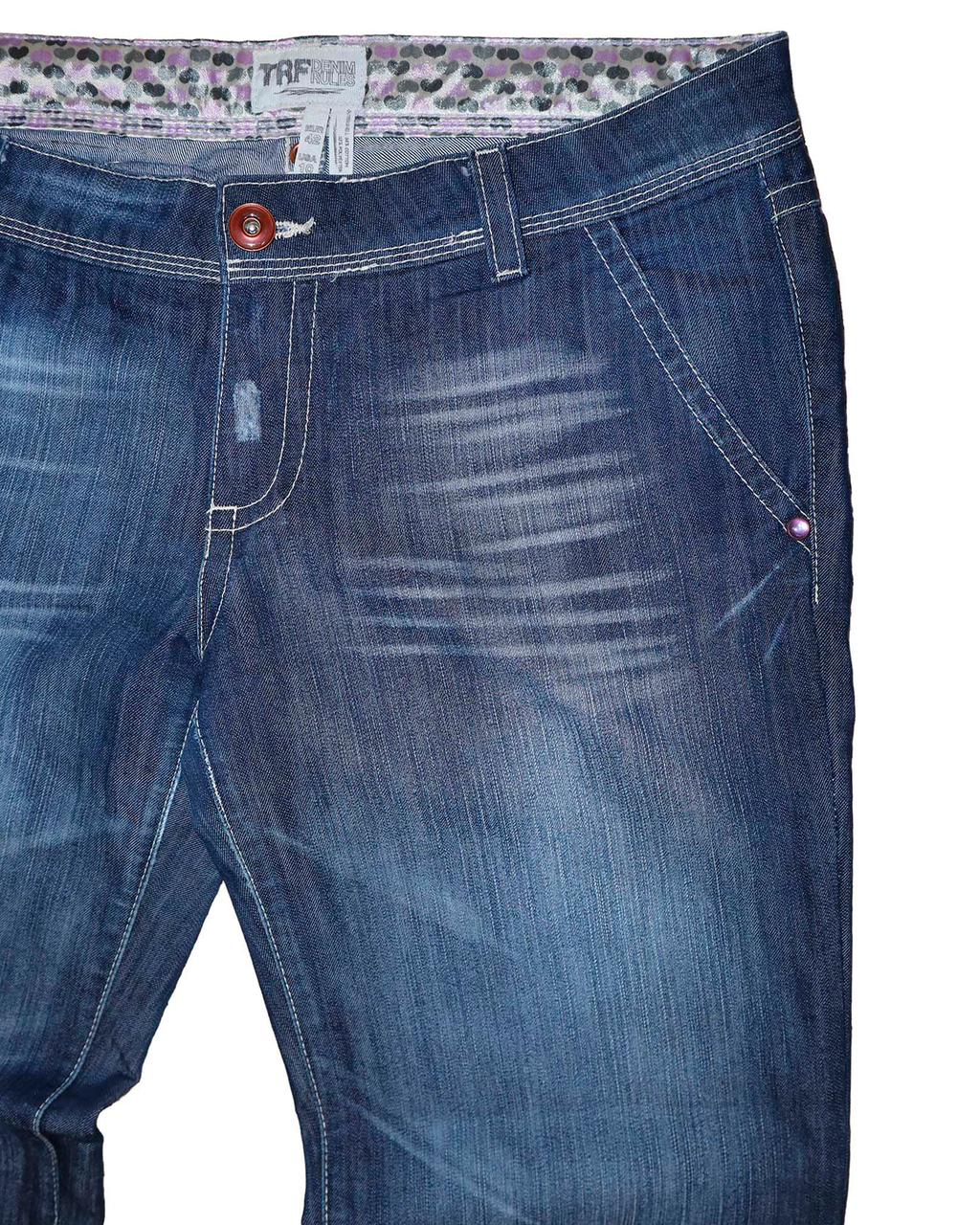 Jean Baggy Bleu Denim "Used Look" - T42 - Coupe Wide Leg Années 2000