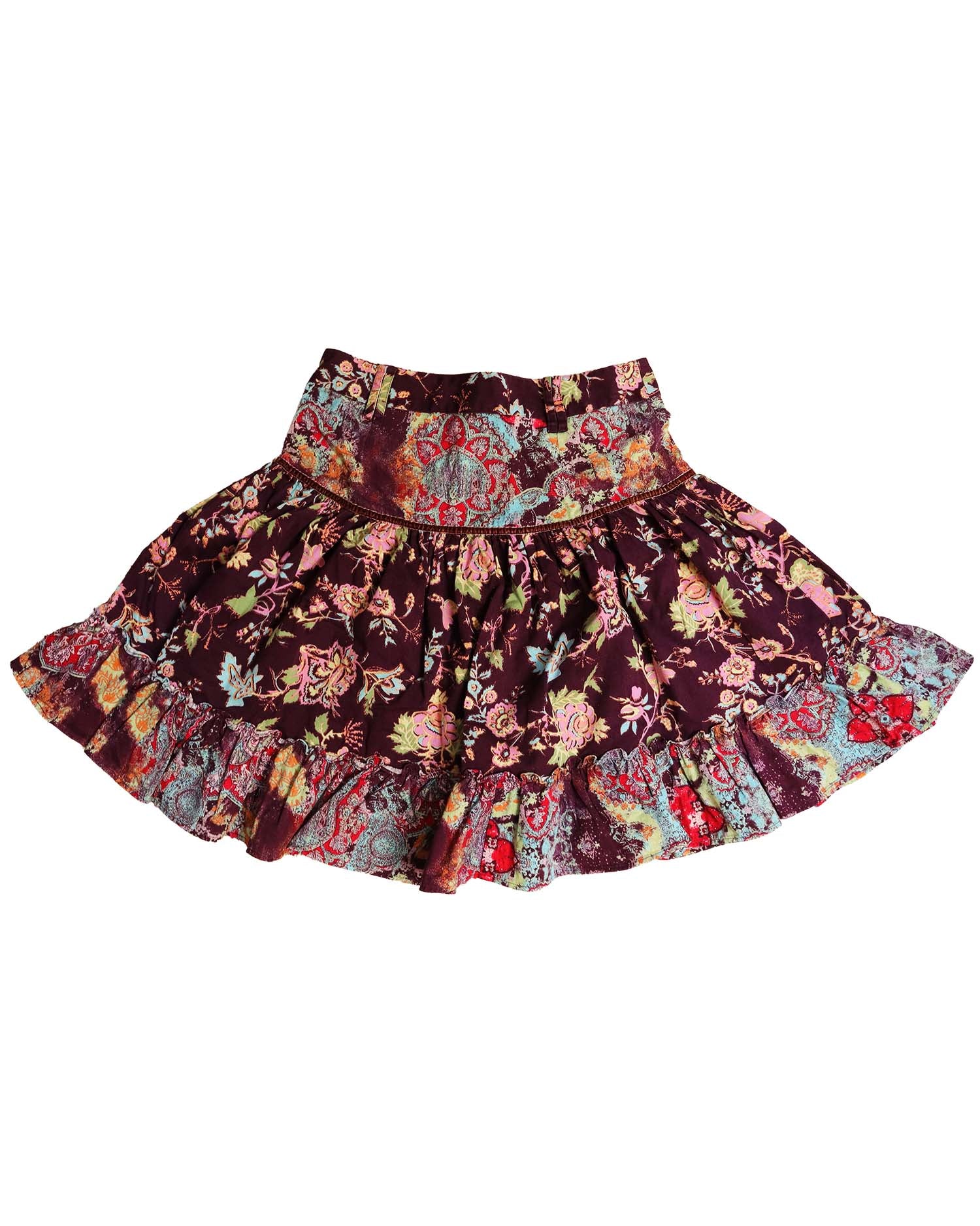 Jupe Courte Bohème à Volants – T38 - Imprimé Floral