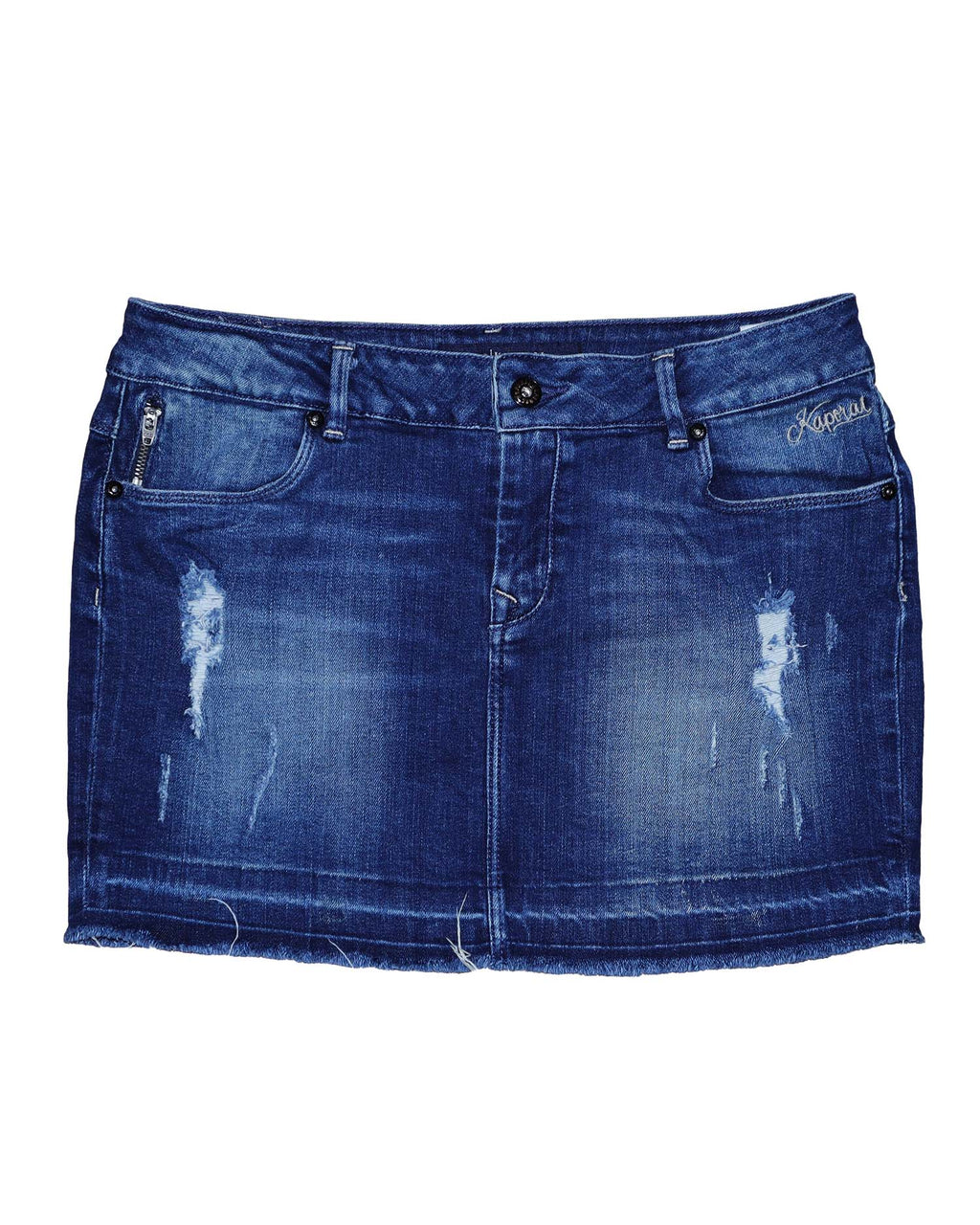Mini-jupe en jean Kaporal - L - Délavage Medium & Détails Destroy – Style Y2K