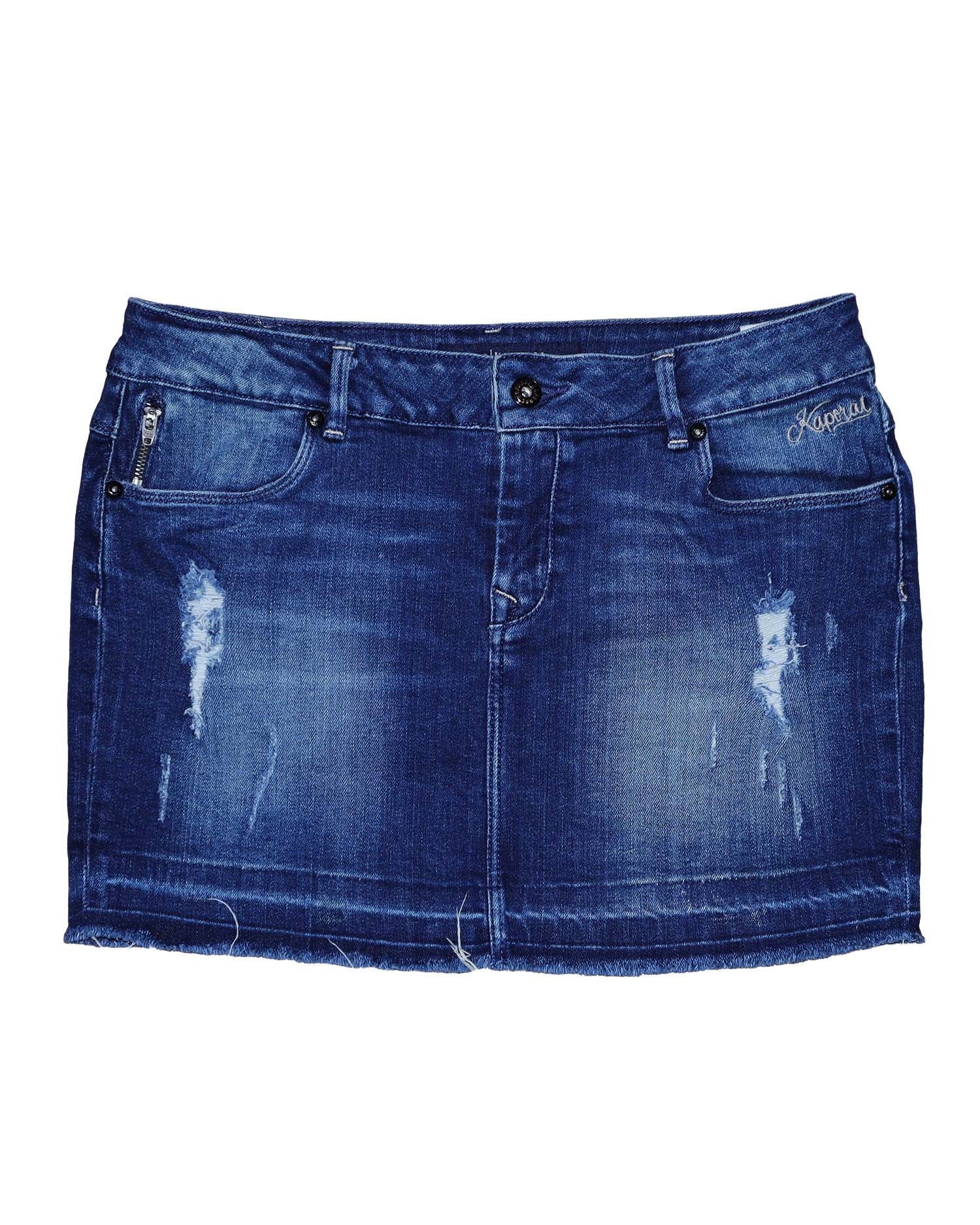 Mini-jupe en jean Kaporal - L - Délavage Medium & Détails Destroy – Style Y2K