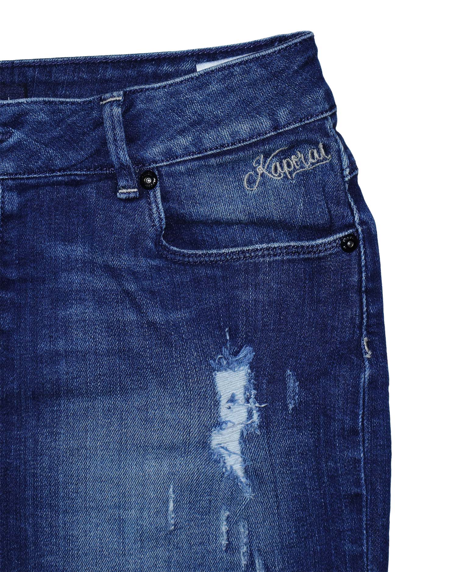 Mini-jupe en jean Kaporal - L - Délavage Medium & Détails Destroy – Style Y2K
