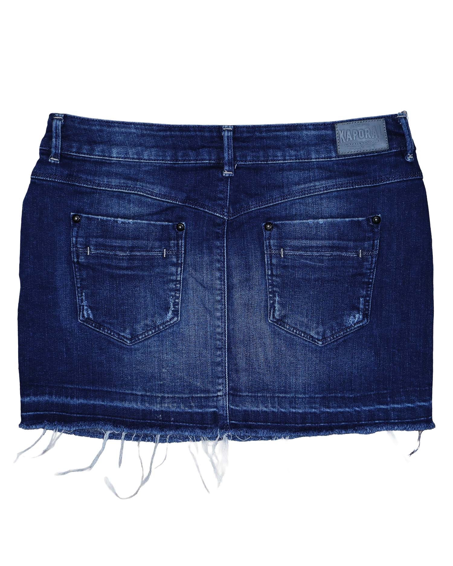 Mini-jupe en jean Kaporal - L - Délavage Medium & Détails Destroy – Style Y2K