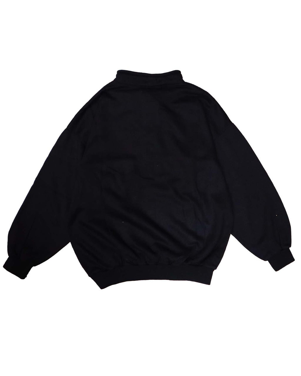 Pull Sweat Vintage "Troyer" Noir & Col Turquoise – S - Coupe Oversize Retro