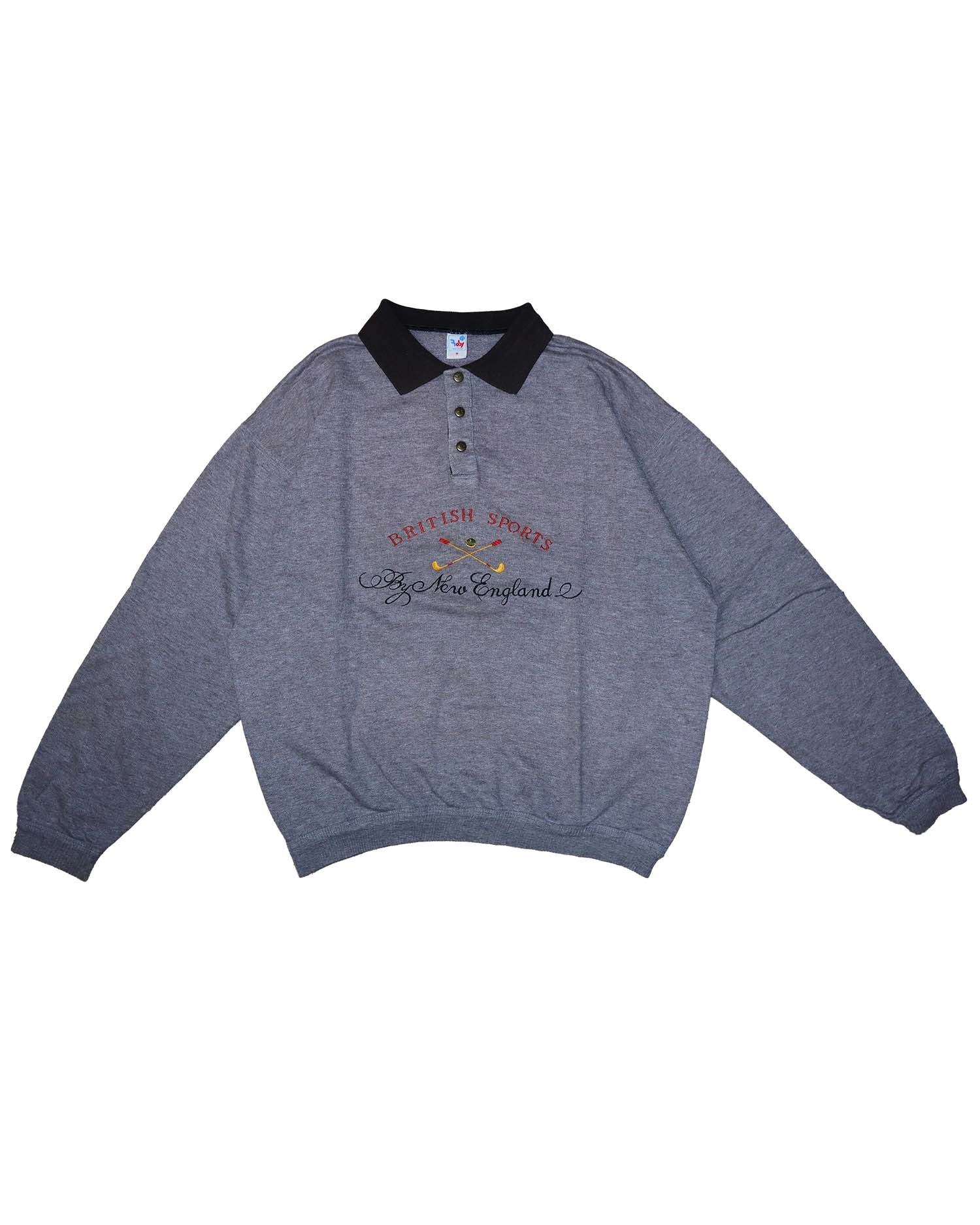 Sweat Polo Vintage Rody – Style "Old Money" British Sports – Gris Chiné