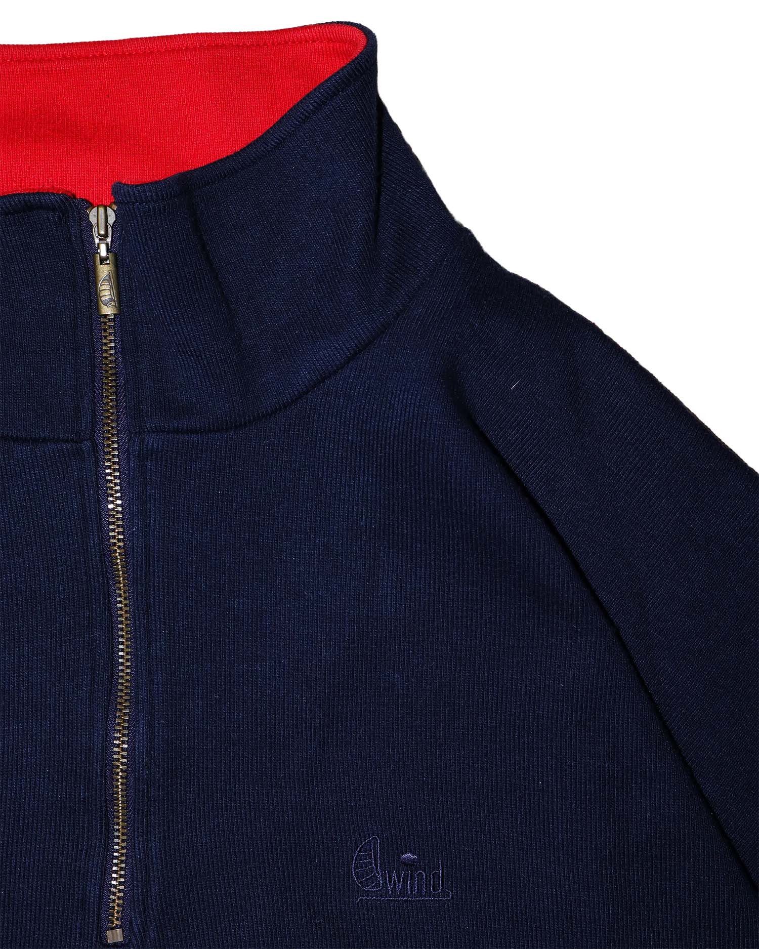 Pull Sweat Vintage Wind Sportswear – XXL - Col Camionneur & Bandes "Racing" – Marine & Rouge