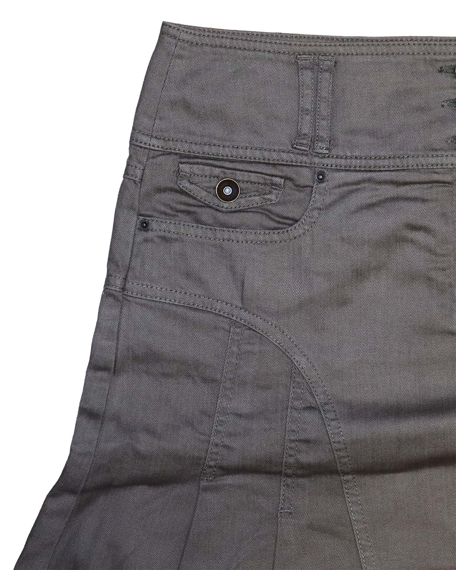 Jupe Trapèze Camaïeu – 42 - Esprit Cargo & Surpiqûres – Couleur Taupe / Kaki