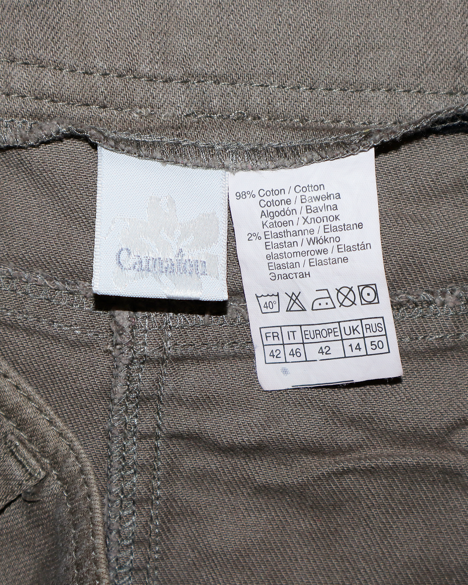 Jupe Trapèze Camaïeu – 42 - Esprit Cargo & Surpiqûres – Couleur Taupe / Kaki