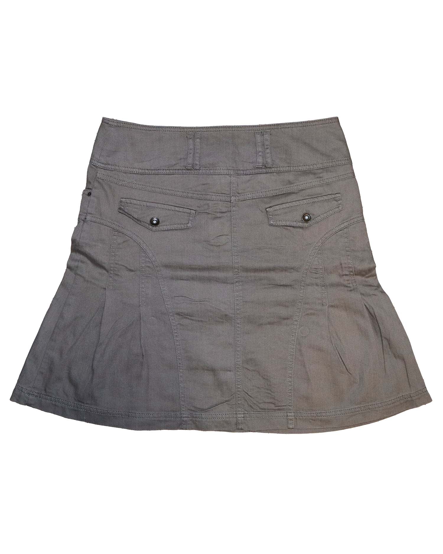 Jupe Trapèze Camaïeu – 42 - Esprit Cargo & Surpiqûres – Couleur Taupe / Kaki