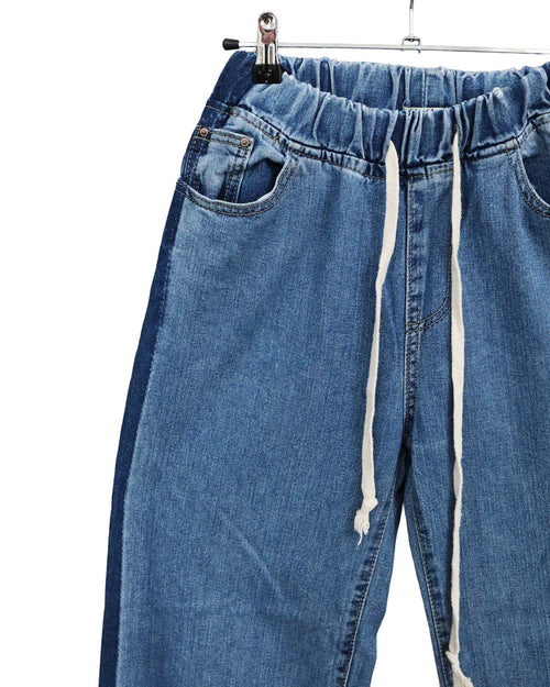Jean Baggy "Two-Tone" à Taille Élastique