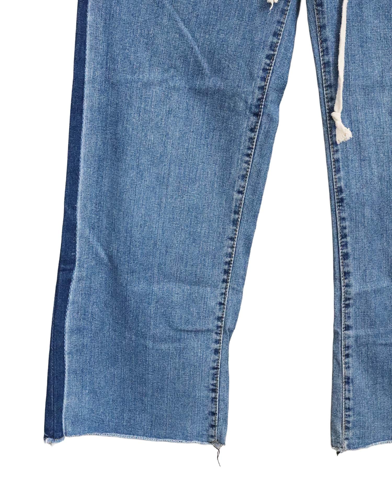 Jean Baggy "Two-Tone" à Taille Élastique