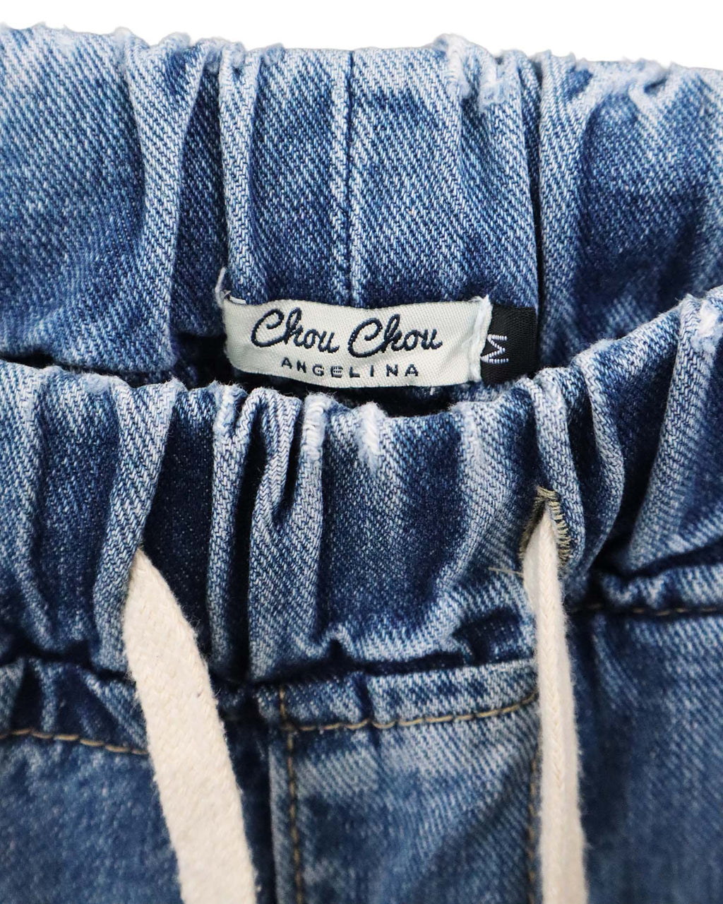 Jean Baggy "Two-Tone" à Taille Élastique