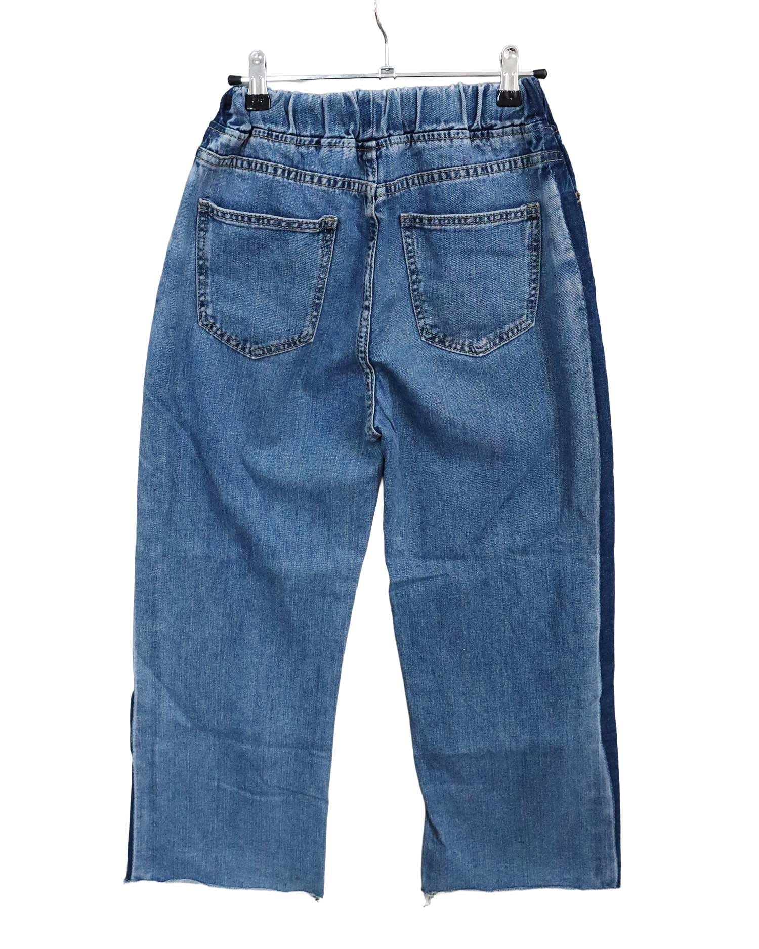 Jean Baggy "Two-Tone" à Taille Élastique