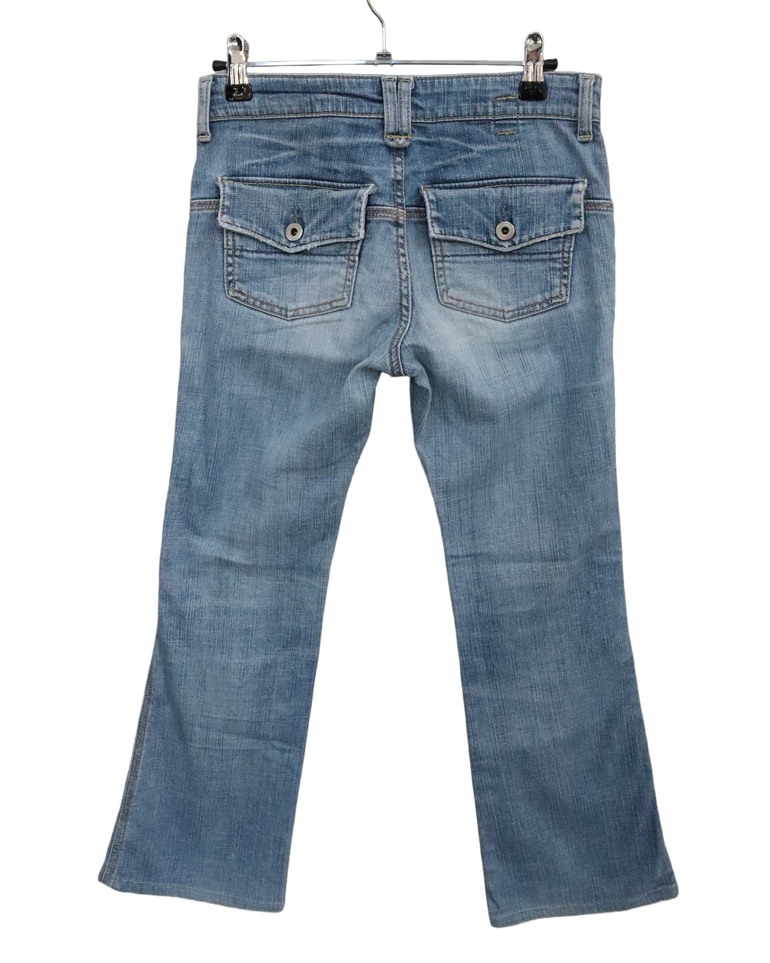 Jean Bootcut Taille Basse Queen's Low – Bleu Délavé – Vintage Y2K - T36