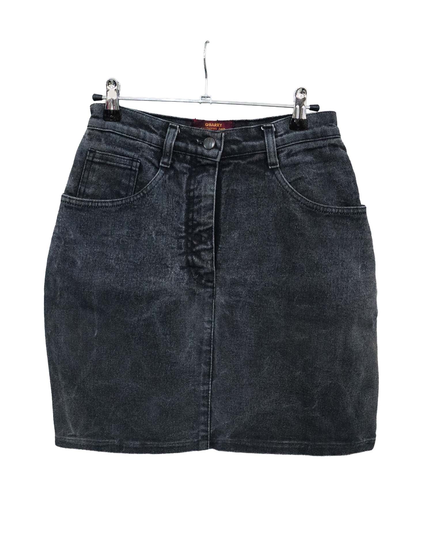 Jupe en jean vintage Quarry – Fabriquée en Italie – Taille 36