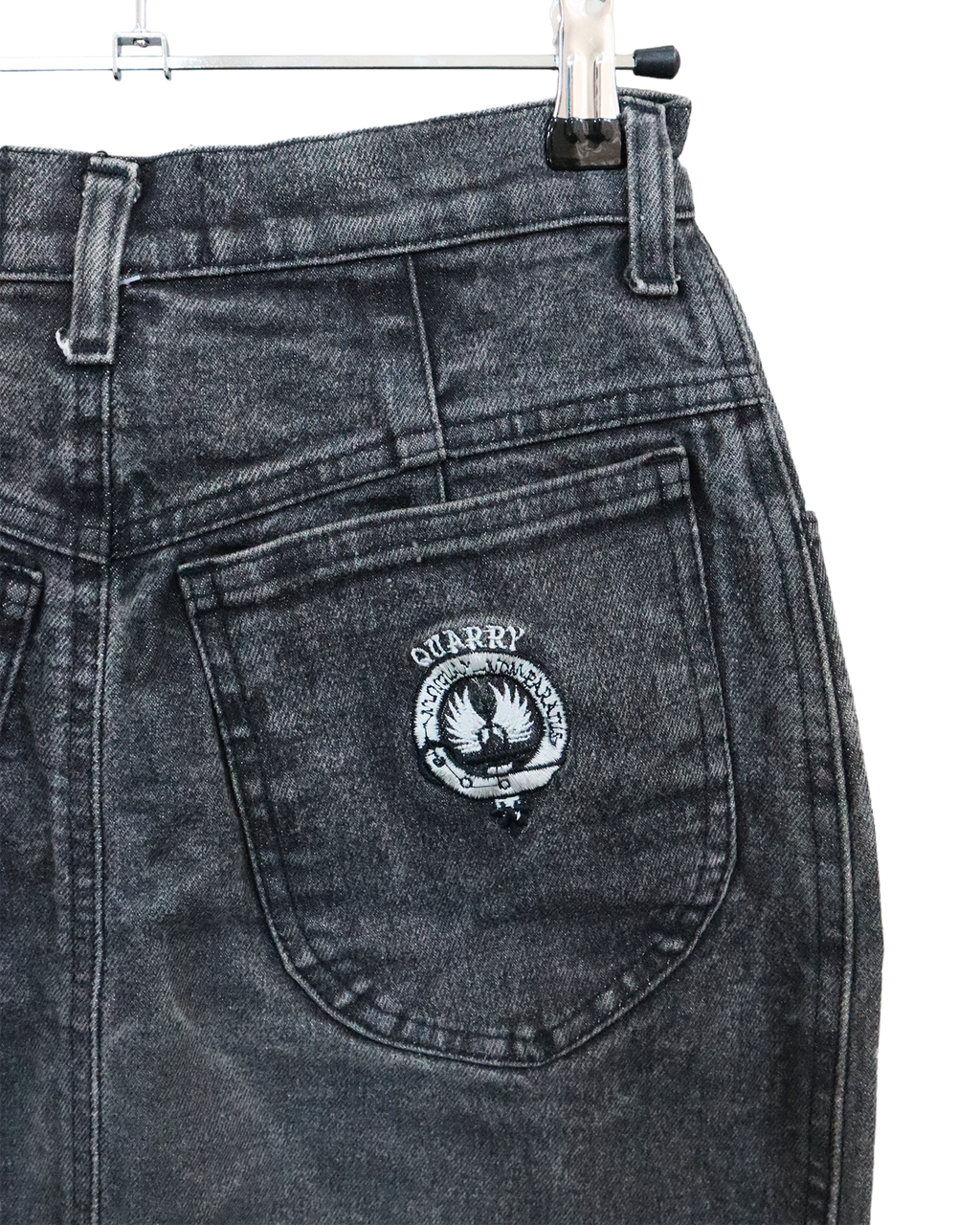 Jupe en jean vintage Quarry – Fabriquée en Italie – Taille 36