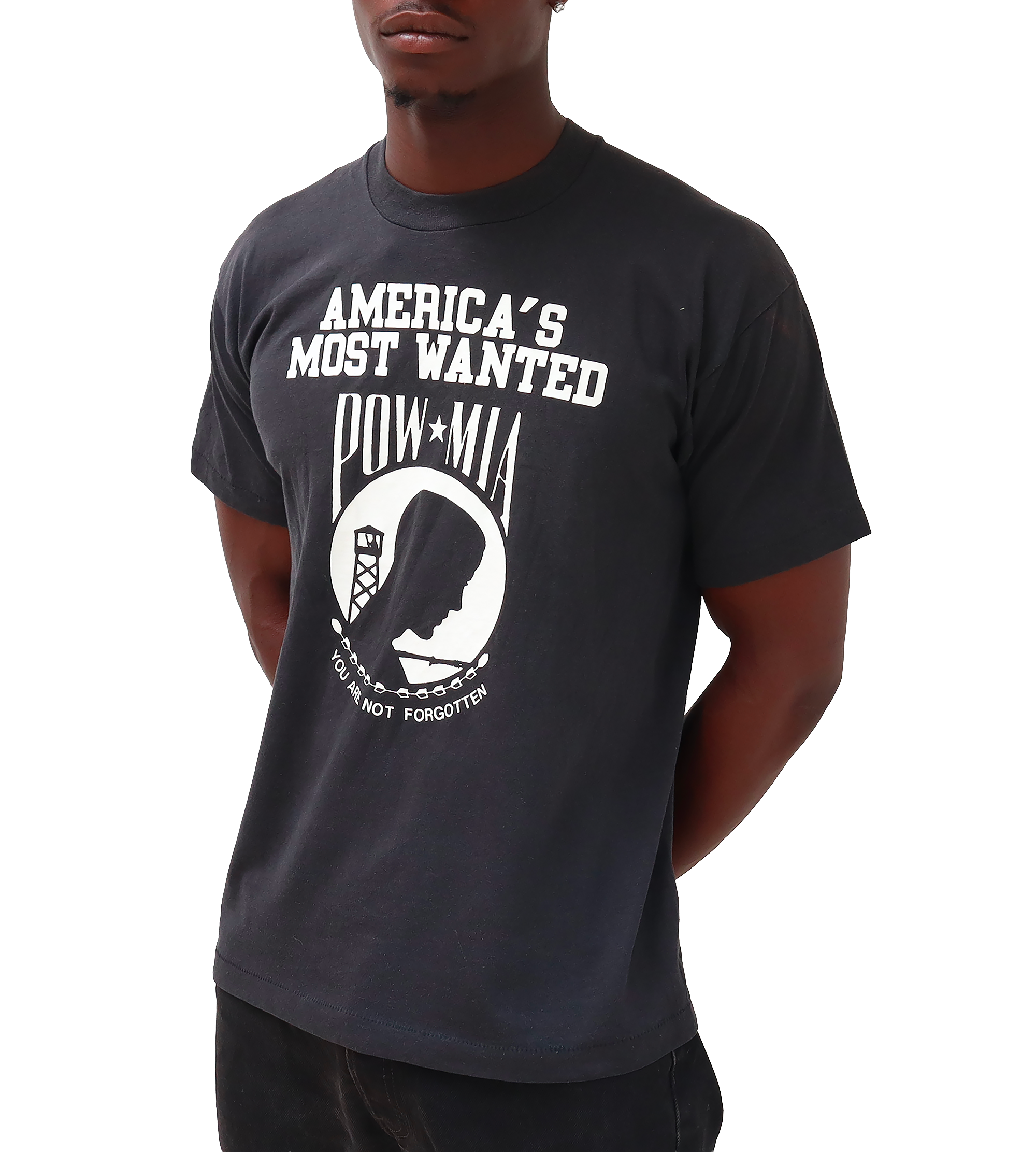 T-shirt America's Most Wanted - L - Gris foncé