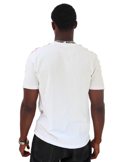 T-shirt Adidas à bandes multicolores - S - Blanc