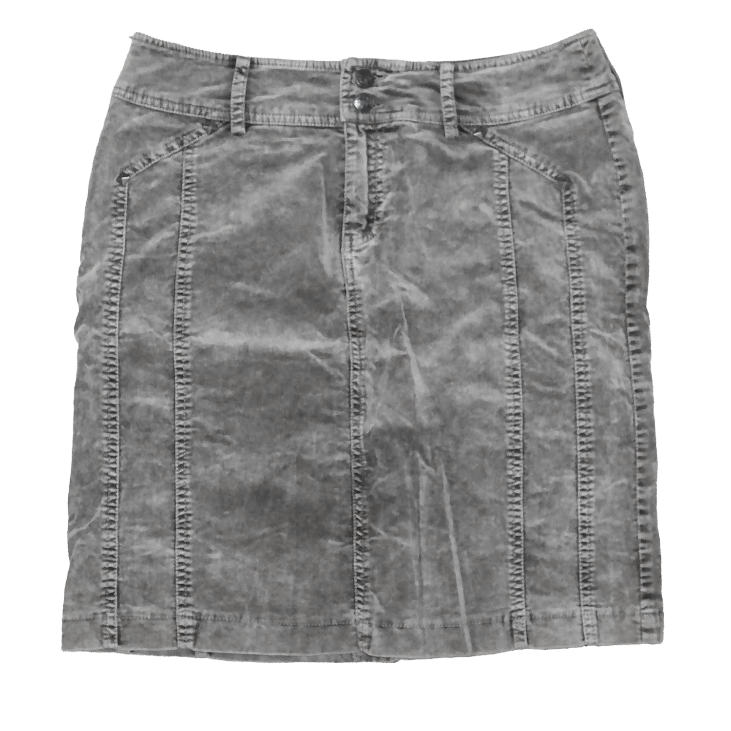 Jupe droite en velour - L - Gris