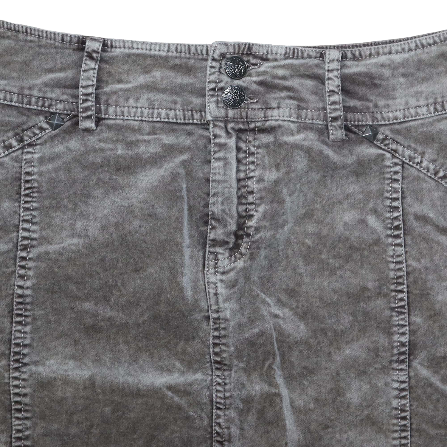 Jupe droite en velour - L - Gris