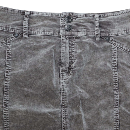 Jupe droite en velour - L - Gris