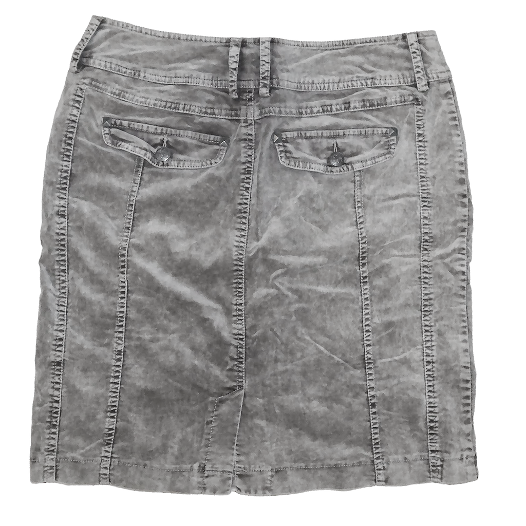 Jupe droite en velour - L - Gris