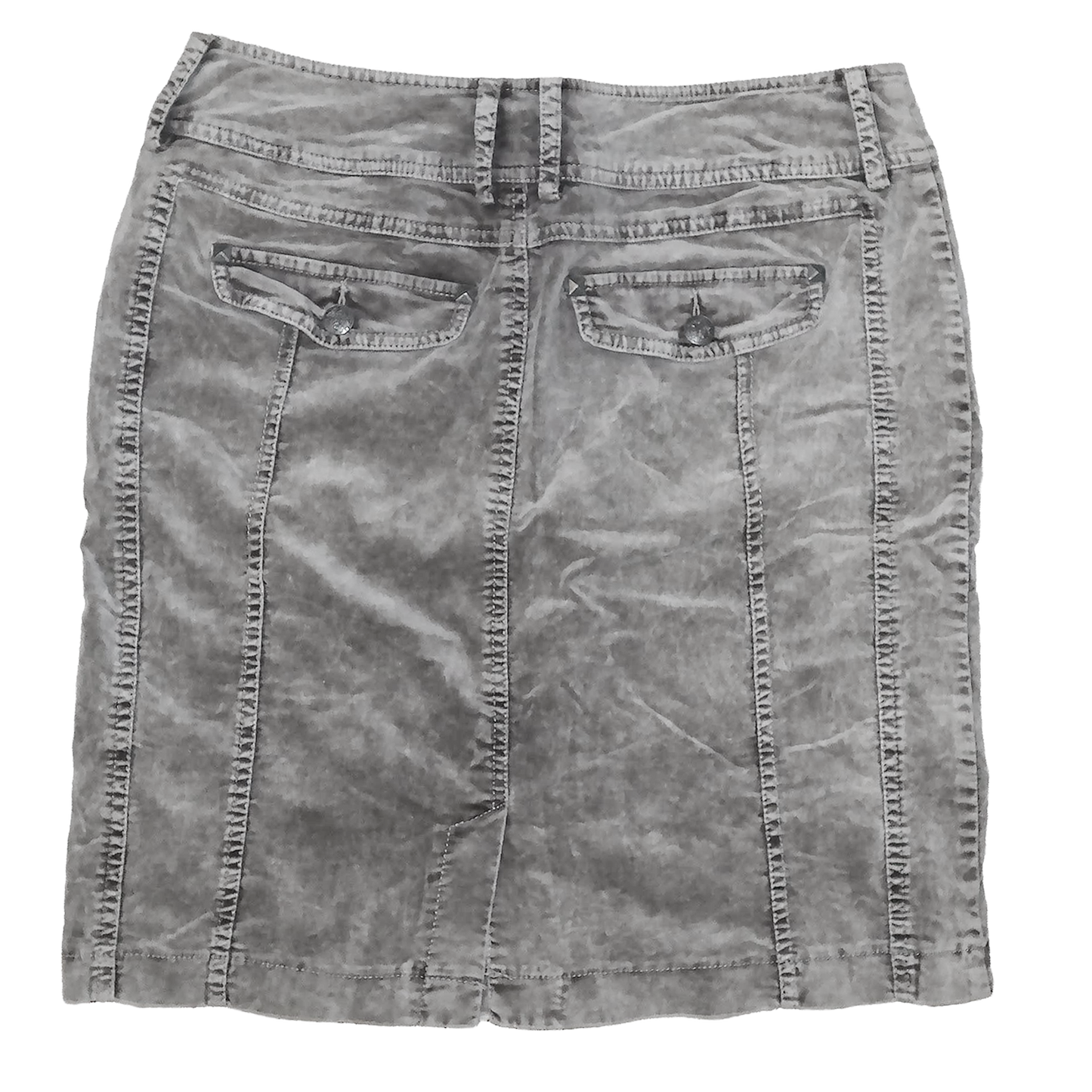 Jupe droite en velour - L - Gris