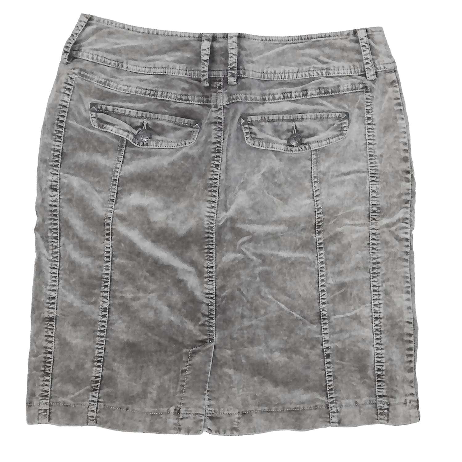 Jupe droite en velour - L - Gris