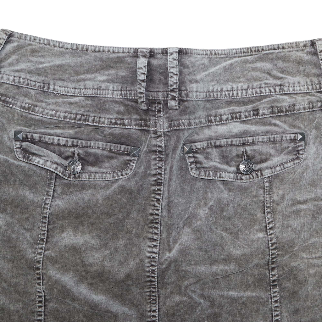 Jupe droite en velour - L - Gris